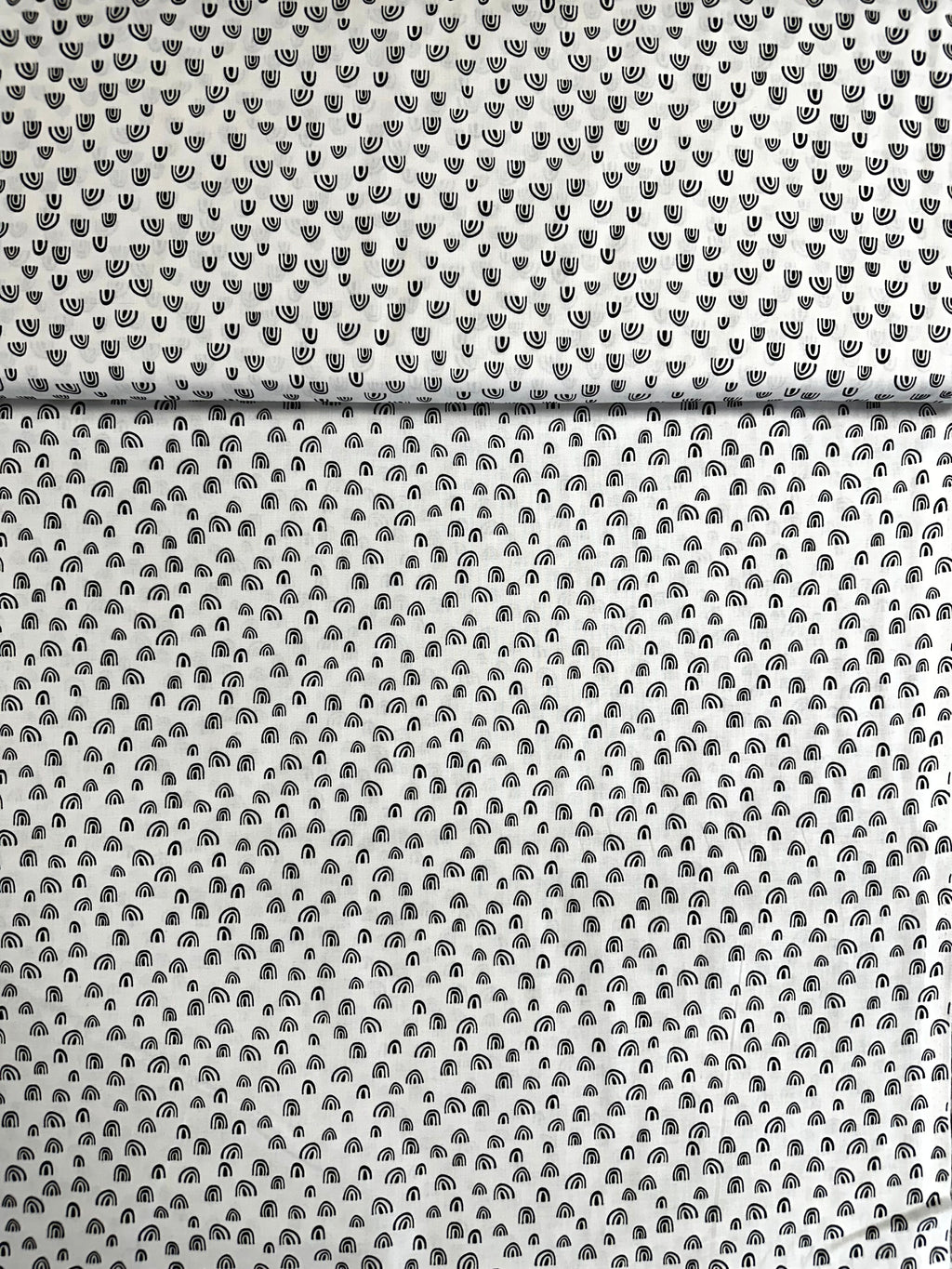 Coton Imprimé Arc- En- Ciel Fond Blanc