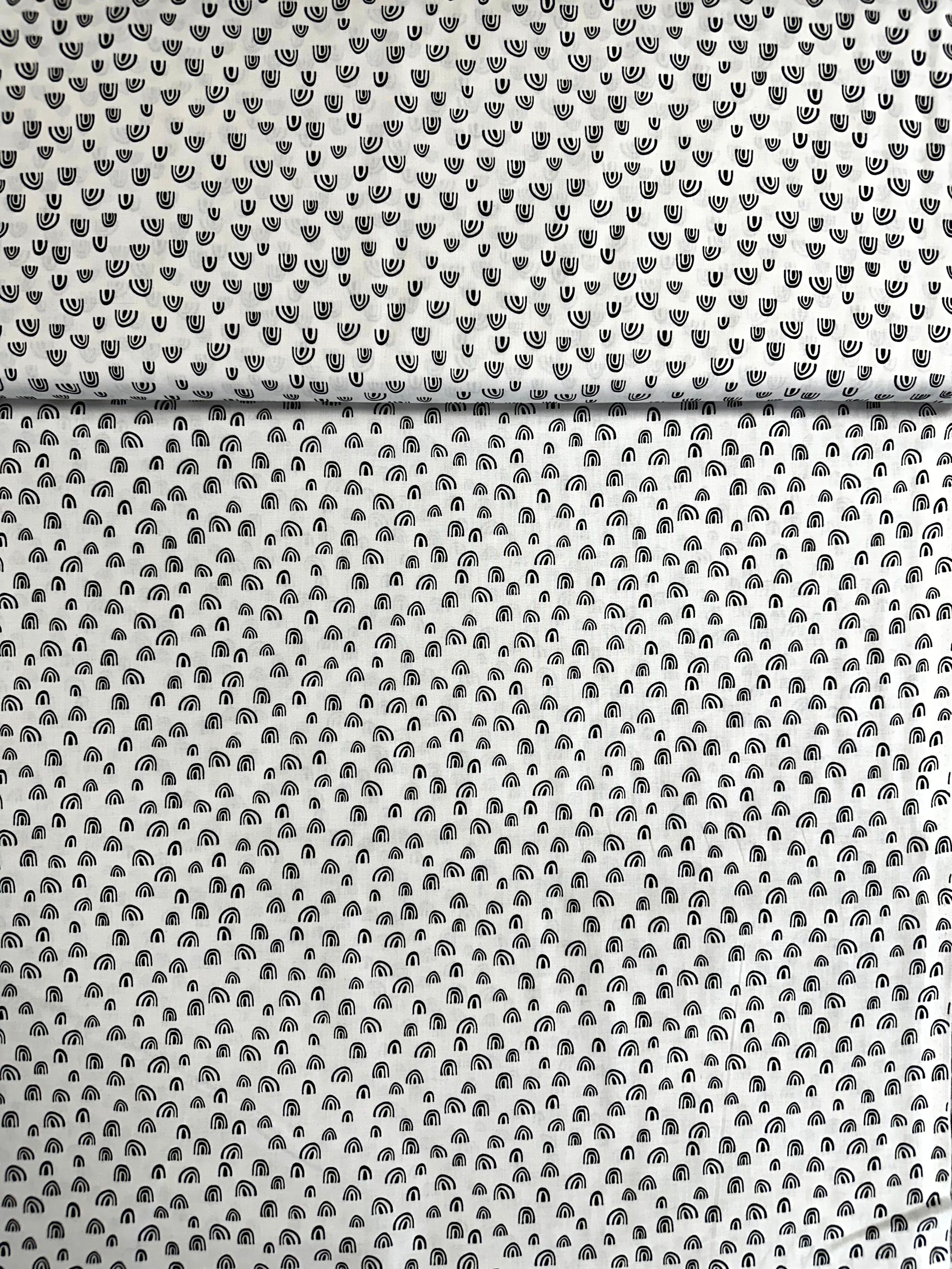 Coton Imprimé Arc- En- Ciel Fond Blanc